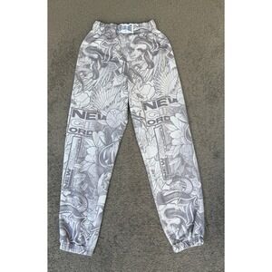 New Girl Order Graphic Print Joggers Gray Skull‎ Snake Floral Sweatpants Size 8